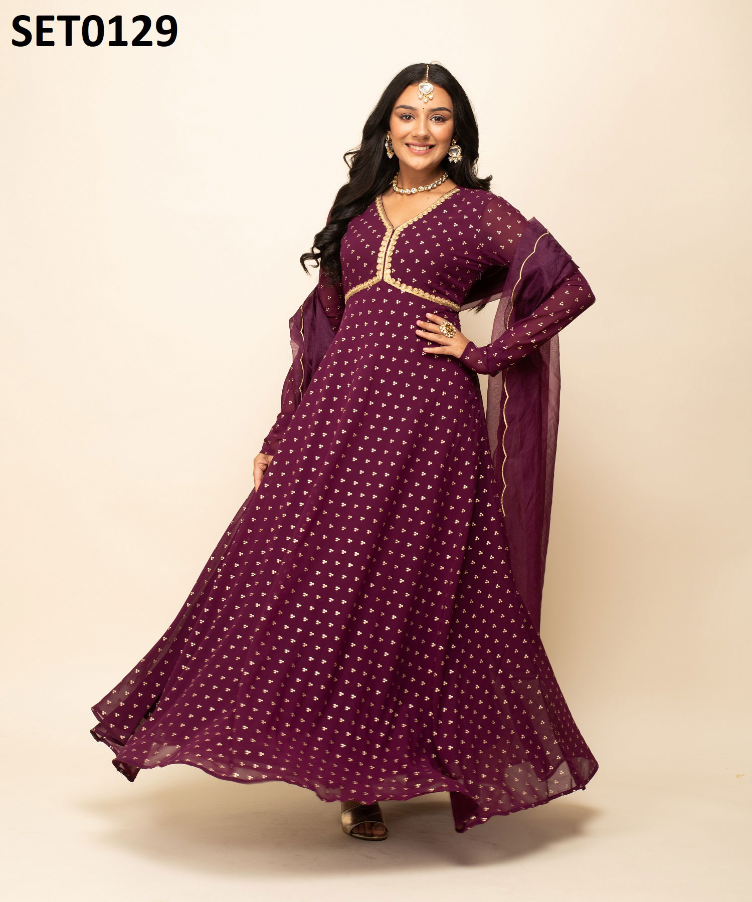 Fiorra SET0000 07 Designer Georgette Gown With Dupatta Wholesale Market In Delhi